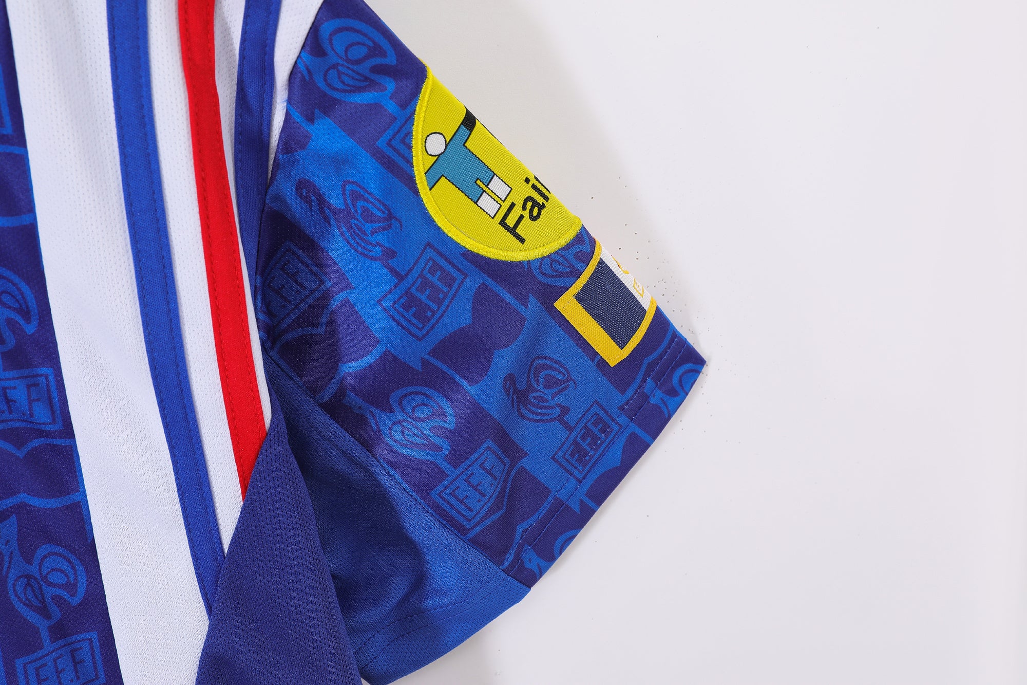 1994-96 France Home Retro Vintage Football Jersey - Adidas Lace-Up Collar Edition