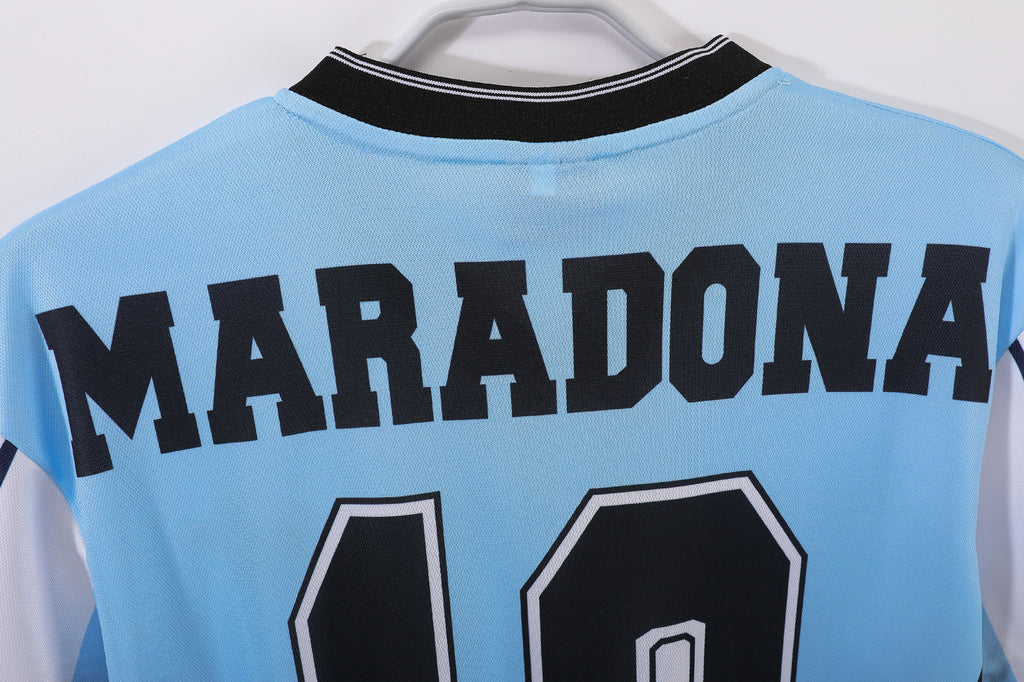 2001 Diego Maradona Testimonial Retro Vintage Football Jersey - Fila Argentina Tribute Edition