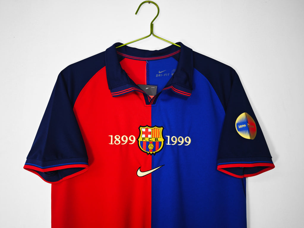 1999-00 FC Barcelona Centenary (Player Issue V-Neck Variant): The Match-Spec Grail