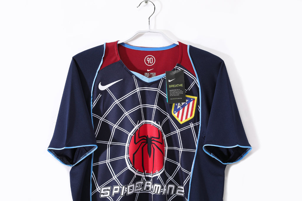 2004-05 Atletico Madrid Away Retro Vintage Football Jersey - Nike Spider-Man 2 Edition