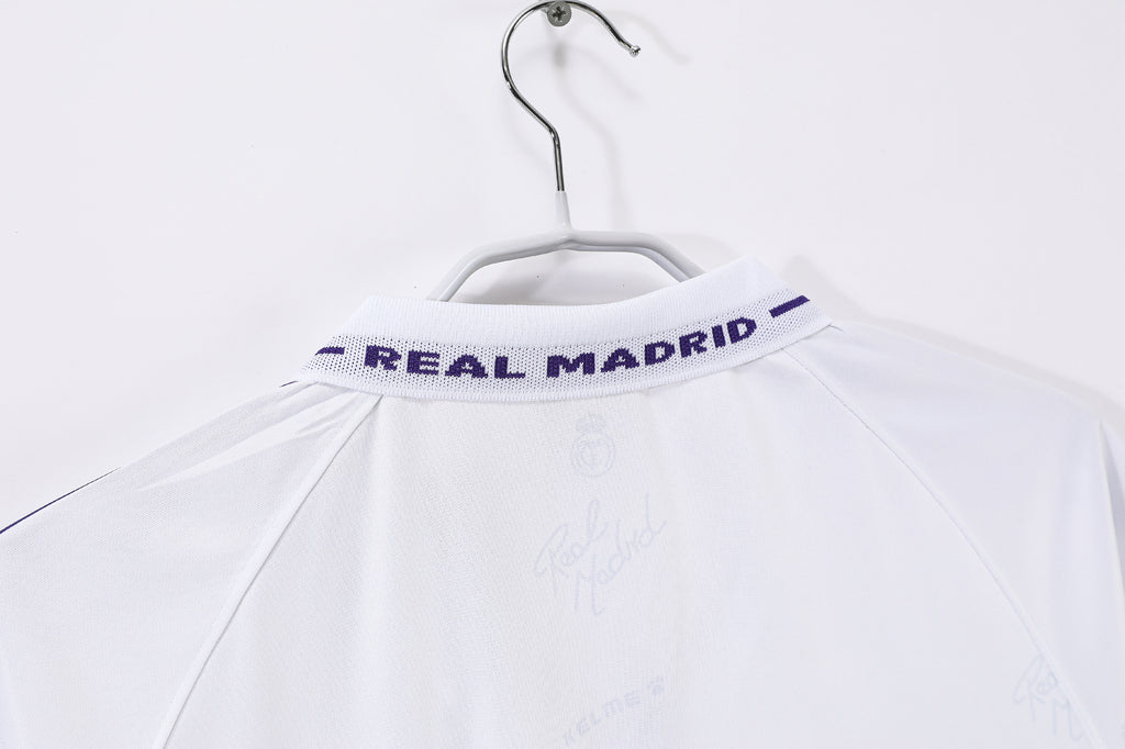 1996-97 Real Madrid Home Retro Vintage Football Jersey - Kelme Teka Paw Print Edition