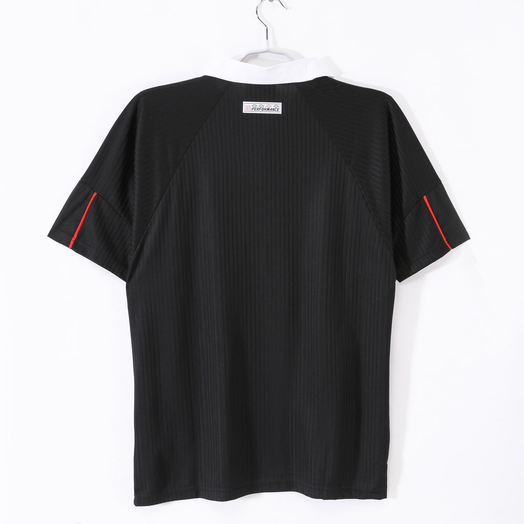 1998 England Away Retro Black & Red Football Jersey