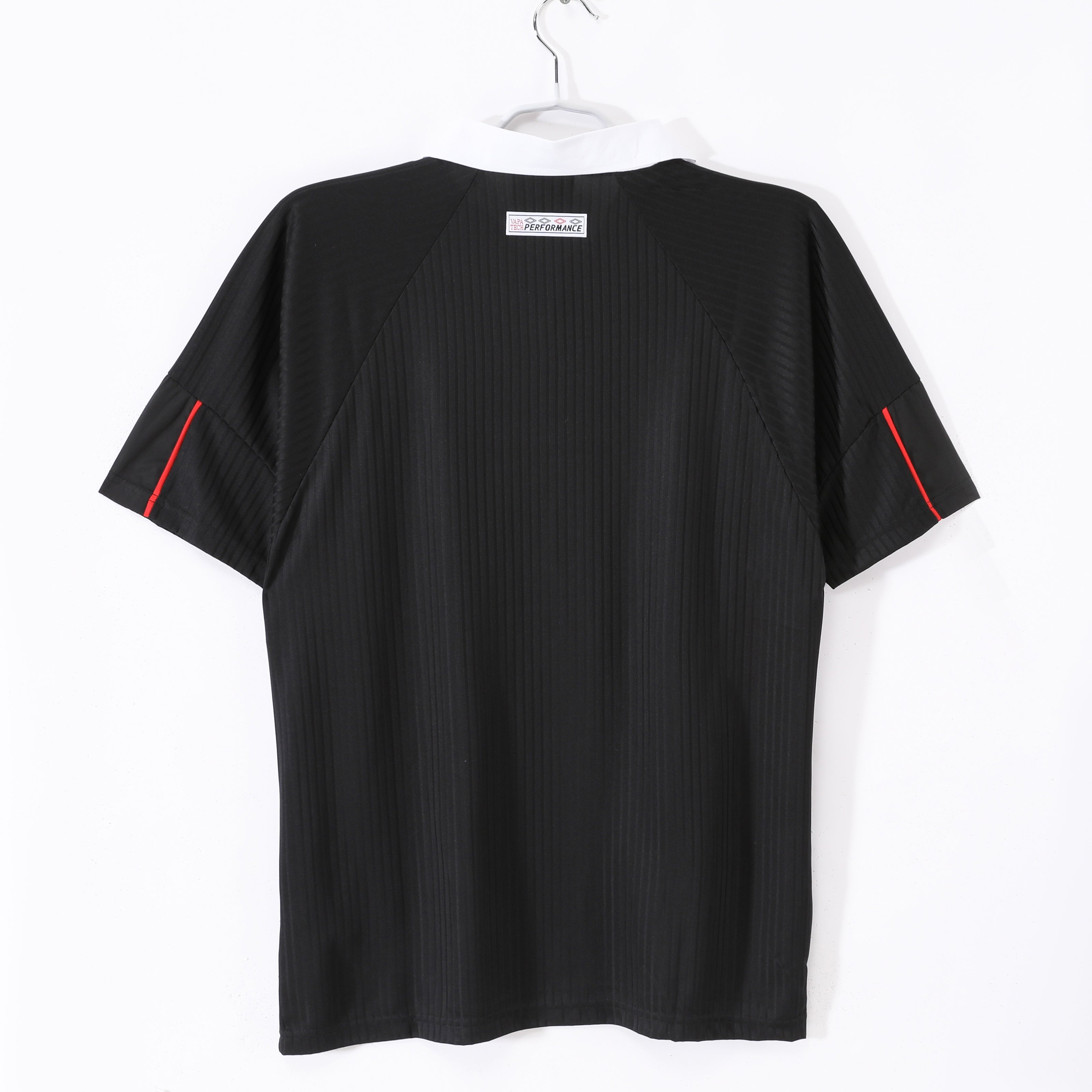 1998 England Away Retro Black & Red Football Jersey