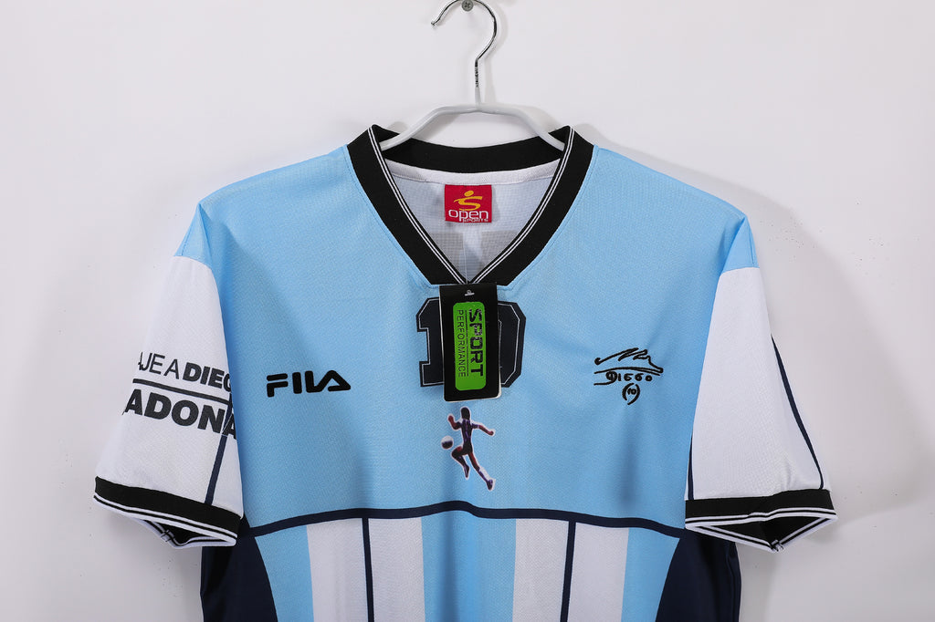 2001 Diego Maradona Testimonial Retro Vintage Football Jersey - Fila Argentina Tribute Edition
