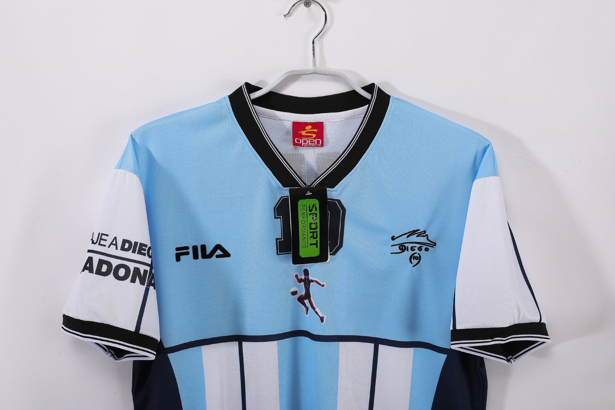 2001 Diego Maradona Testimonial Retro Vintage Football Jersey - Fila Argentina Tribute Edition
