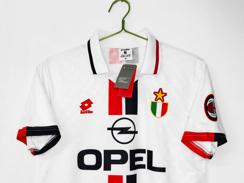 1995-96 AC Milan Away Retro Vintage Football Jersey - Lotto Opel Scudetto Edition