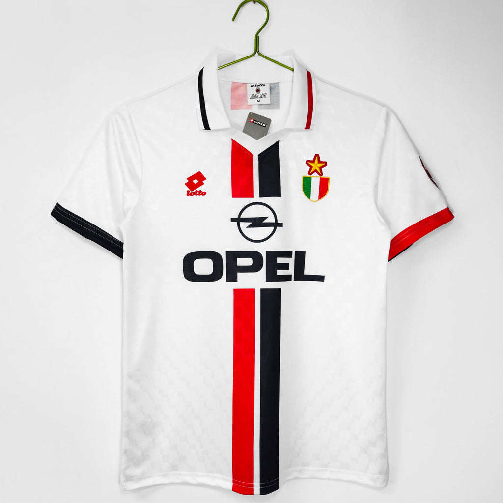 1995-96 AC Milan Away Retro Vintage Football Jersey - Lotto Opel Scudetto Edition