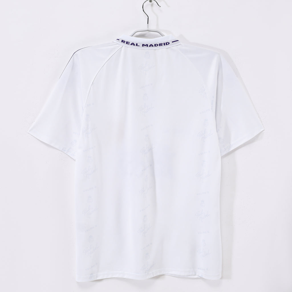 1996-97 Real Madrid Home Retro Vintage Football Jersey - Kelme Teka Paw Print Edition