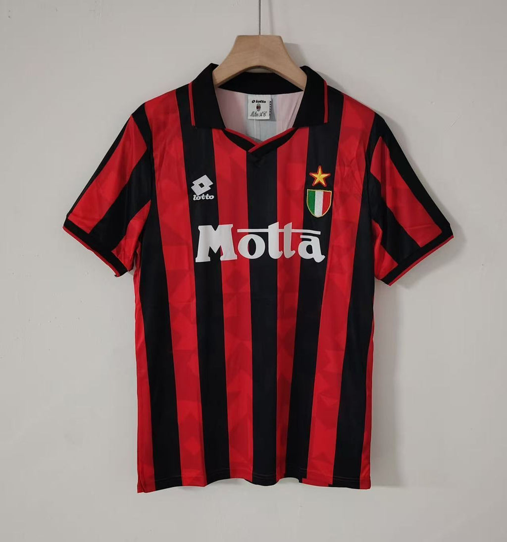 1992-93 AC Milan Home Retro Vintage Football Jersey - Lotto Motta Era