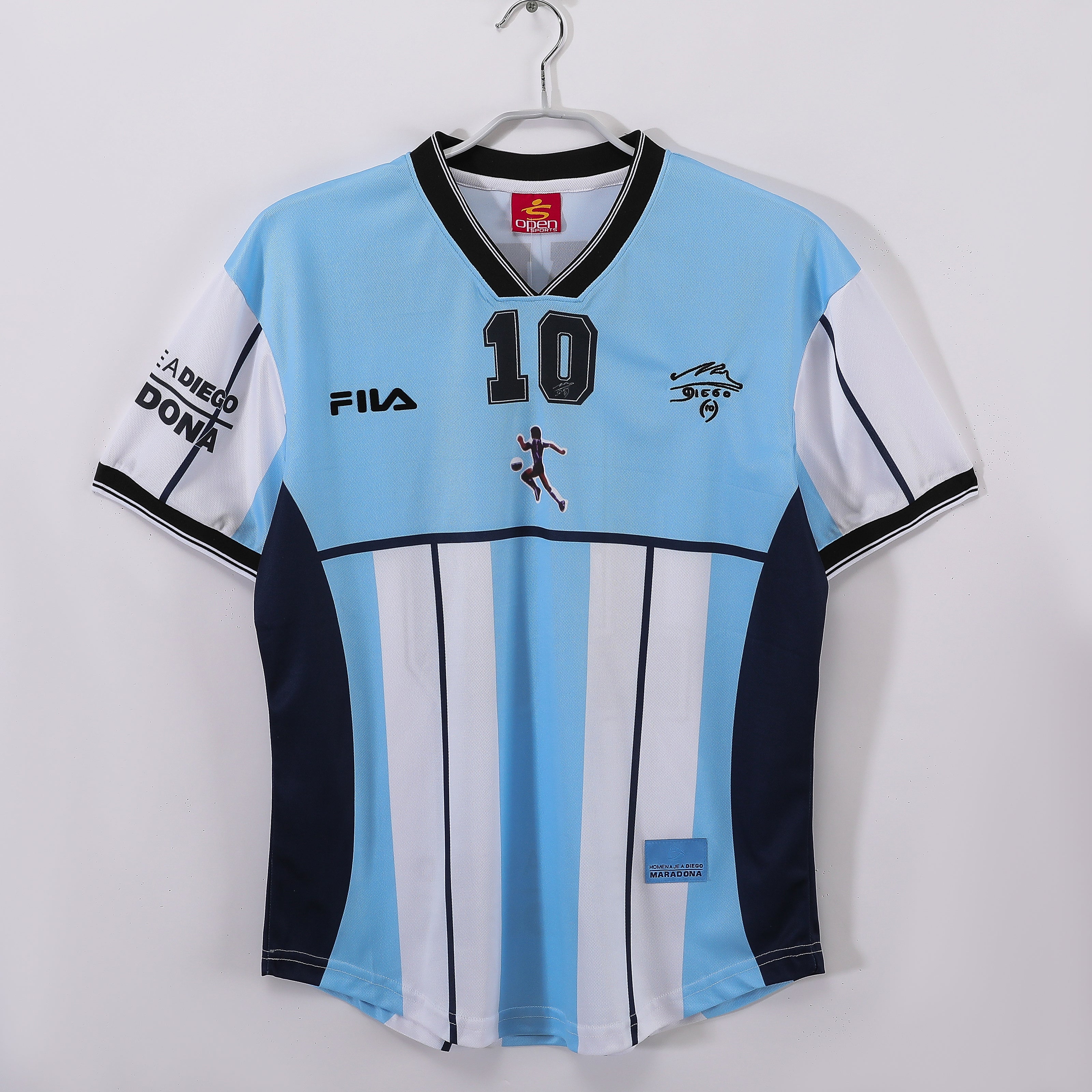 2001 Diego Maradona Testimonial Retro Vintage Football Jersey - Fila Argentina Tribute Edition