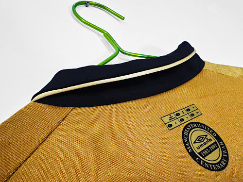 Manchester United 2001-02 Away/Third Kit – Long Sleeve "Centenary" Gold Edition