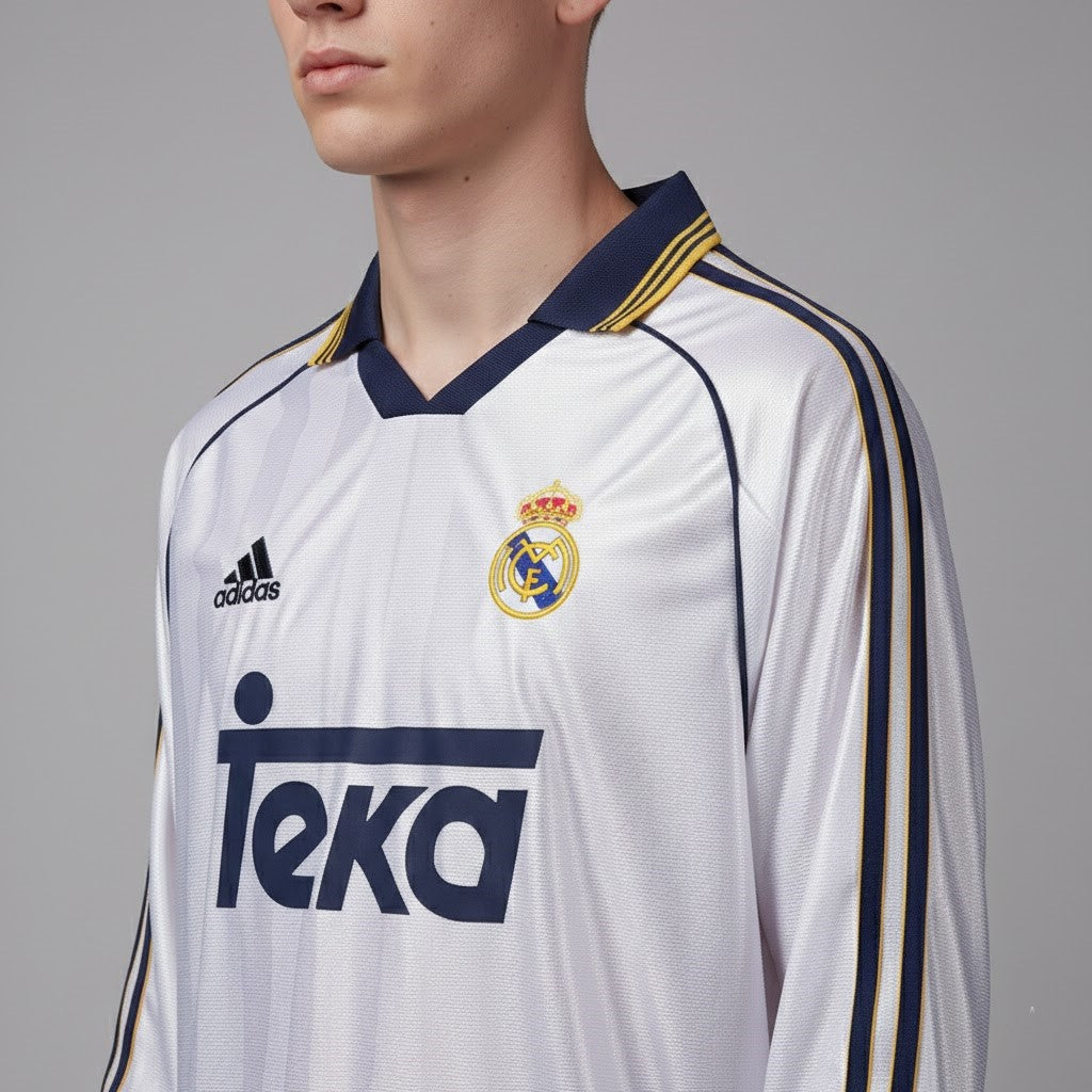 Real Madrid 1999-2000 Home Kit – Long Sleeve "Champions of Europe" Edition