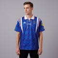 1994-96 France Home Retro Vintage Football Jersey - Adidas Lace-Up Collar Edition