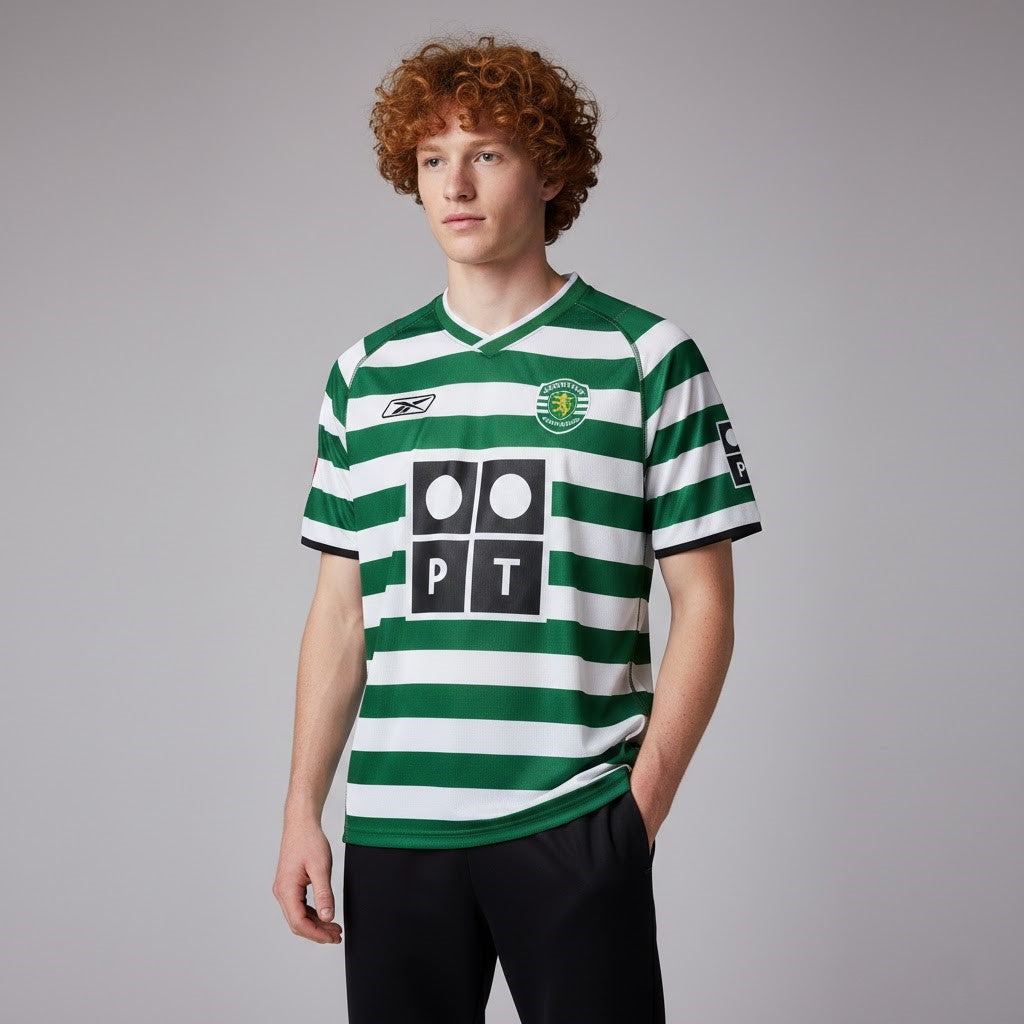 2002-03 Sporting CP Home Retro Vintage Football Jersey - Reebok Cristiano Ronaldo Breakout Season Edition