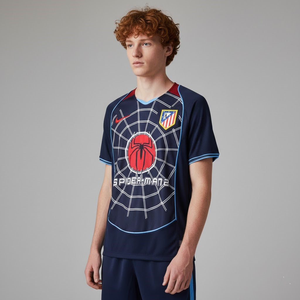 2004-05 Atletico Madrid Away Retro Vintage Football Jersey - Nike Spider-Man 2 Edition