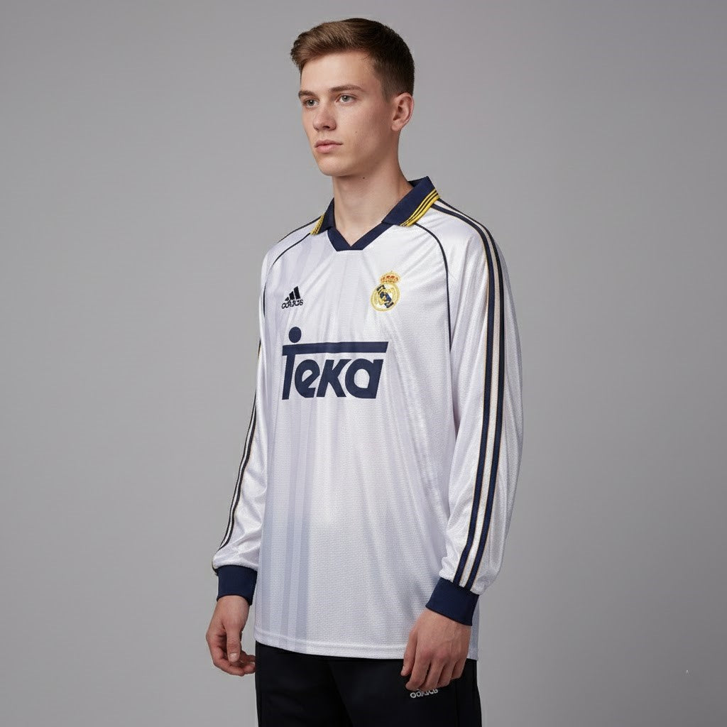 Real Madrid 1999-2000 Home Kit – Long Sleeve "Champions of Europe" Edition