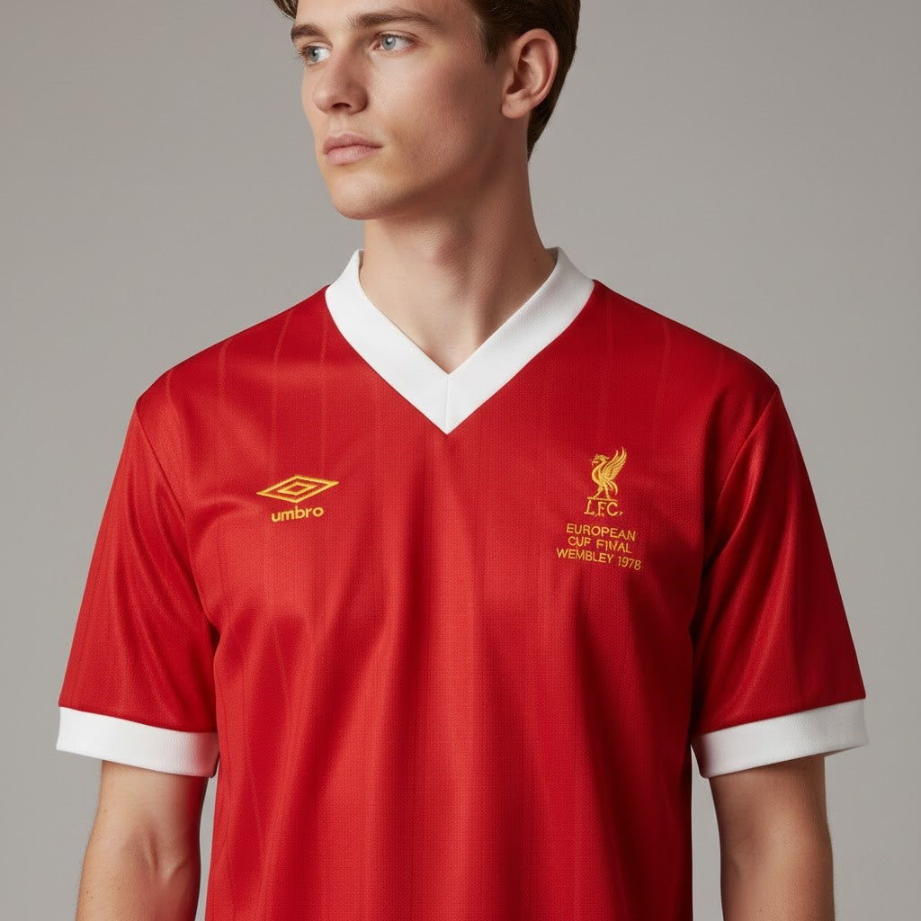 1978 Liverpool Home European Cup Final Retro Vintage Football Jersey - Wembley Edition