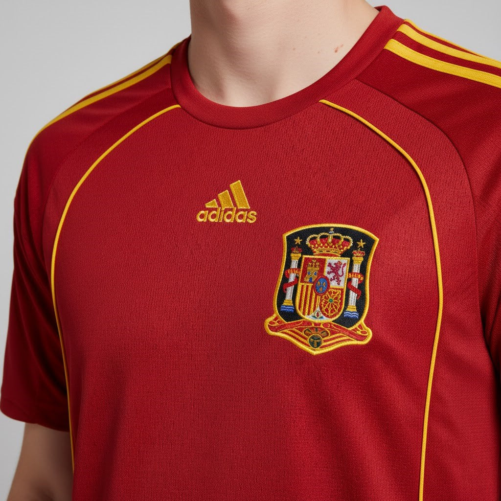 2008-09 Spain Home Retro Vintage Football Jersey - Adidas Euro 2008 Winners Edition