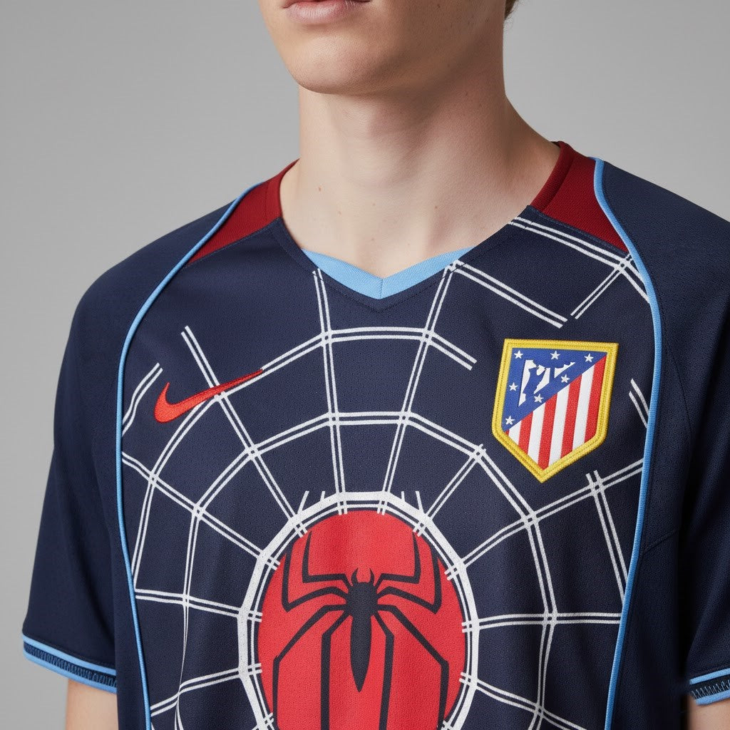 2004-05 Atletico Madrid Away Retro Vintage Football Jersey - Nike Spider-Man 2 Edition